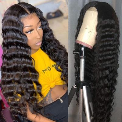 China Deep Wave VENUSWIG Virgin Human Hair 4x4 Lace Front Wigs Brazilian Deep Closure Wig Deep Wave Lace Front Wigs For Black Women for sale