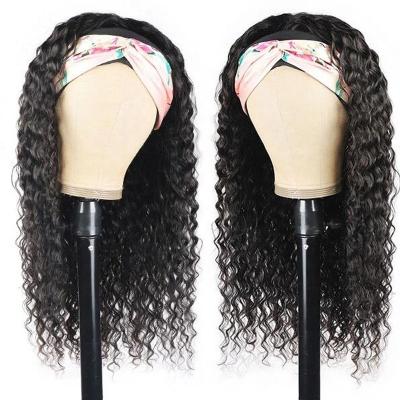 China VENUSWIG Wholesale Virgin Hair Headband Wig Brazilian Water Wave Hair None Lace Wig For Black Women for sale