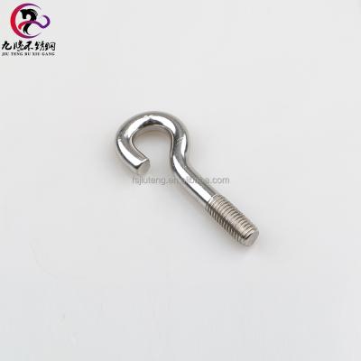 China Heavy Industry High Quality Hardware Open J Shaped 304 Stainless Steel Screw Hook for sale