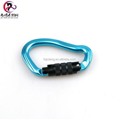 China Heavy Duty Aviation Aluminum Alloy 7075 Carabiner Carabiner Heavy Industry D Type Climbing Hook for sale