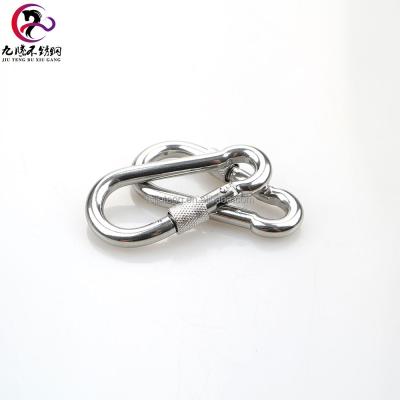 China Heavy industry anti-rust strong stainless steel carabiner screw light-treated snap hooks for sale