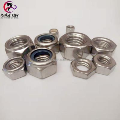 China Heavy Industry Factory Wholesale Standard Size 201 Stainless Steel 304 316 Hex Head Nut for sale