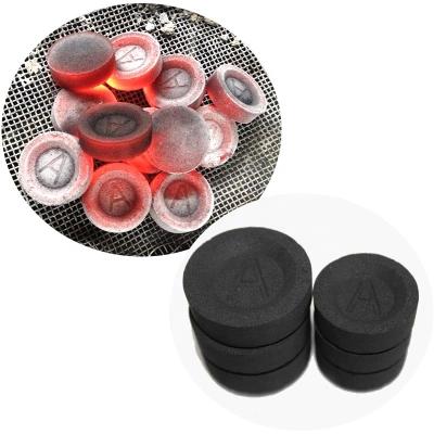 China Barbecue (BBQ) logo A shisha hookah charcoal tablets briquette 33mm for sale for sale