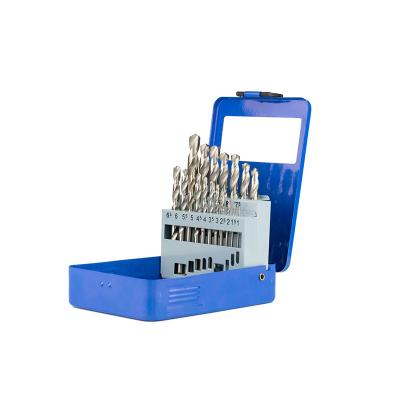 China Bright Finish Round Metal Drilling DAMING Metal Drilling Fully Ground Hss One Shank Drill Bit Set With Metal Box for sale