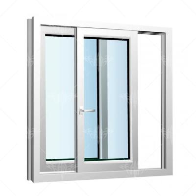 China Magnetic Screen Double glazed commercial white grill sliding window stopper vertical galvanized aluminum frame sliding window for sale