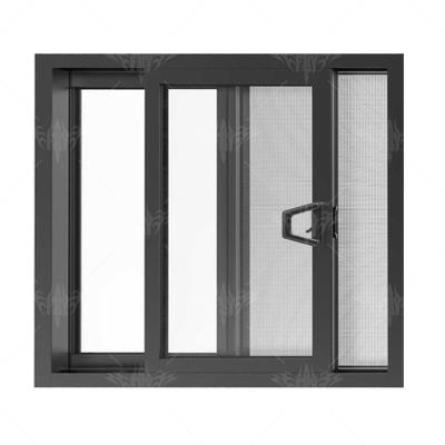 China Magnetic Screen Modern design customized soundproof double glazed aluminum sliding screen window for sale