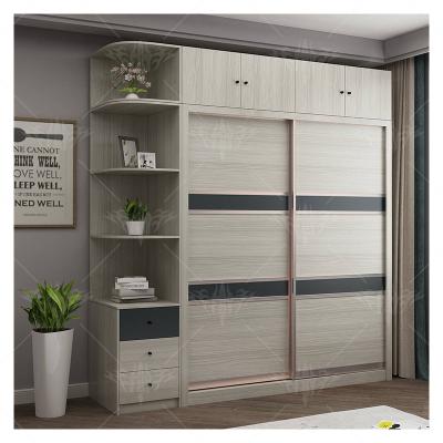 China Adjustable (height) Customized Size Wardrobes Melamine Finished Plywood Cheap Wardrobe Bedroom Furniture Home Furniture Packing on Wooden Rack for sale