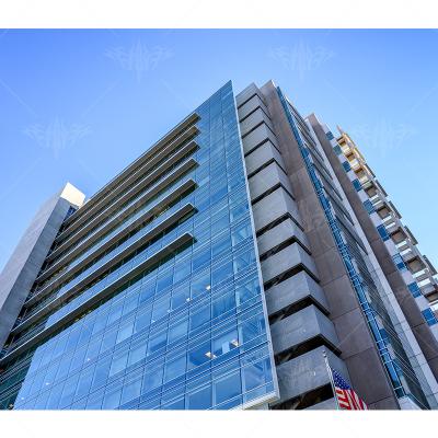 China Modern Aluminum Alloy Energy Saving Soundproof Reflective Low-e Insulated Glass Curtain Wall for sale