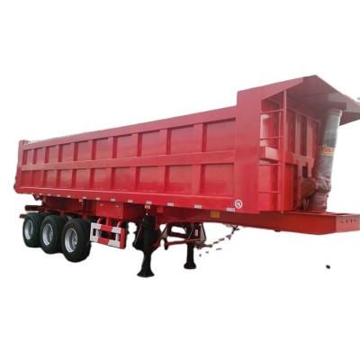 China BERKLEY Rear Dump Trailer Truck Trailer End Dumping Semi Dumper Truck Trailer 50t To 70 Ton 3 Axles With Hydraulic Cylinder for sale