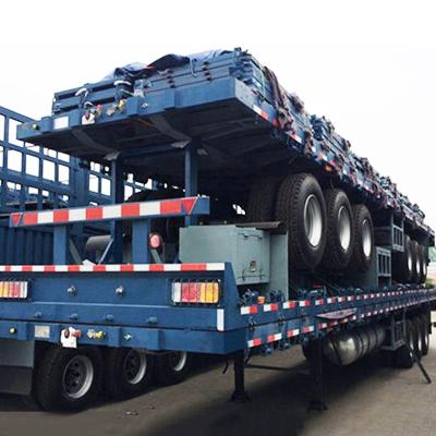 China BERKLEY Tri Axle Truck Trailer 60 Tons 70 Tons 40 Feet Truck Flat Bed Semi Trailer Flat Bed Trailer For Sale for sale