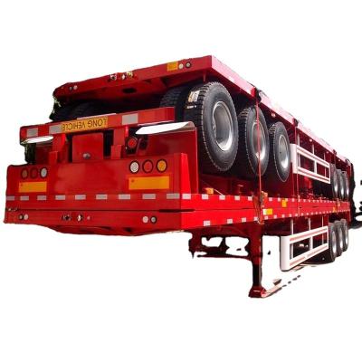 China BERKLEY Trailer Truck 2 3 4 Axles 20ft 40ft Flat Bed Transport Container Custom Flat Bed Semi Trailer With Container Lock for sale