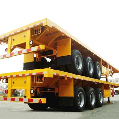 China BERKLEY 2 truck trailer 3 4 axles unconventionality custom transport container long flatbed trailer semi trailer for sale