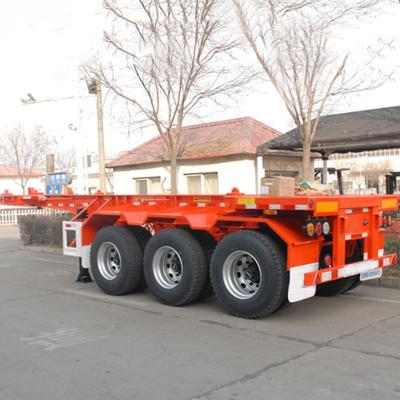 China BERKLEY 2 Truck Trailer 3 Axles 40ft Container Chassis Shipping Skeleton Truck Skeleton Trailer Semi Trailer for sale