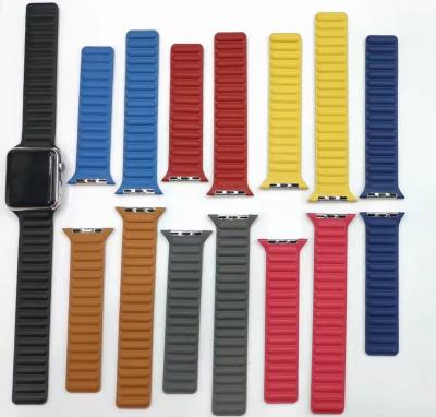 China Yida Leather Premium Apple Leather Watch Band For iwatch 7 Series 41MM 45MM for sale