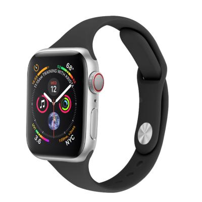 China 38mm 40mm 42mm 44mm Silicon Rubber Sport Watch Band Rubber Thin Strap For Apple Watch iwatch Series 1 2 3 4 for sale