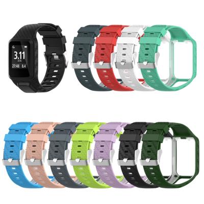 China 11 color rubber 3D cut out rubber smart watch bands replacement for tomtom spark runner 2 3, Adventunrer, golf 2 for sale