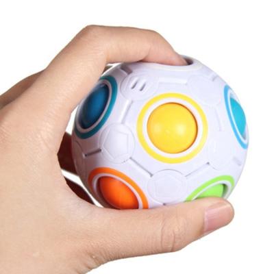 China Toy Newest Magic Rainbow Ball Educational Funny Cube Children's Toy Football 12 Hole Educational Elastic Decompression Breathable Toy for sale