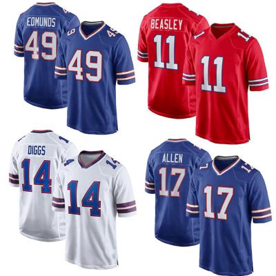 China 2021 Breathable Men Stitched BEASLEY 11 49 EDMUNDS 17 ALLEN Jersey Men Clothing Shirt American Football Sports Good Quality for sale