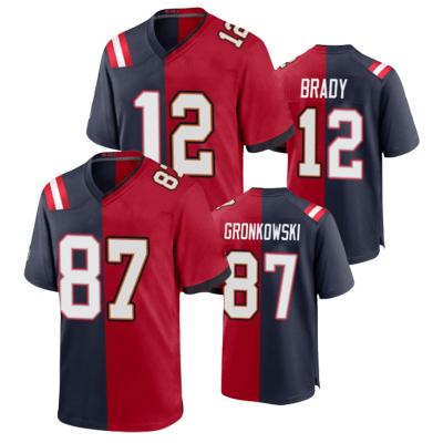 China Cheap Breathable Rob Gronkowski Split American Football Tank Top Shirts Stitched 12 Tom Brady Blow Uniform for sale