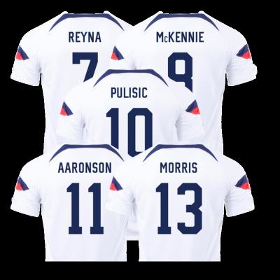 China Shirts & Top 7 Reyan USA White Soccer Jersey 2022 2023 Pulisic Cheapest Home Soccer Uniform 9 Mckennie 11 Aaronson 10 Mens Sports T Shirts for sale