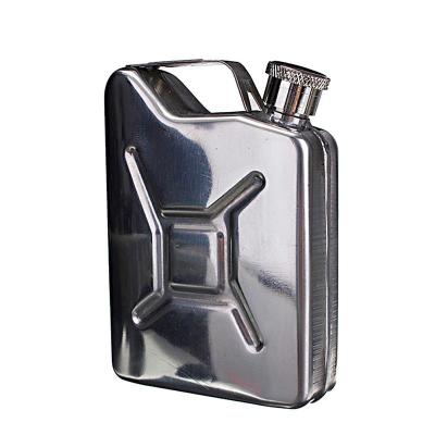 China Wholesale Modern Hip Flask Box Essence Stainless Steel Mirror 5oz Oil Shape Hip Flask for sale