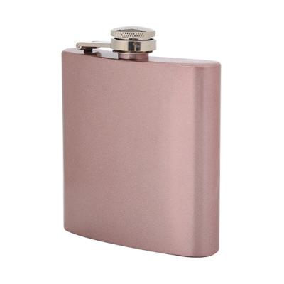 China Drinkable Wholesale Stainless Steel Rose Gold Color 6oz Hip Flask For Groomsman Gift for sale