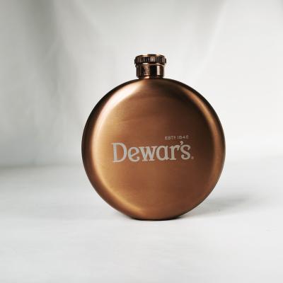 China Modern Copper Round Flask 5oz Customize 304 Stainless Steel Round Hip Flask for sale