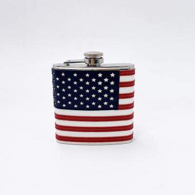 China Modern flask 6 or 8 oz jug stainless steel hip flask wholesale outdoor portable leather alcohol hip flask for sale