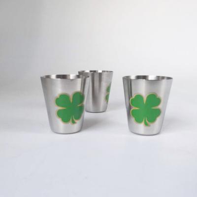 China Viable Stainless Steel Mini Shot Custom Wine OEM Glass-to-Metal Shot Glasses Logo Print for sale