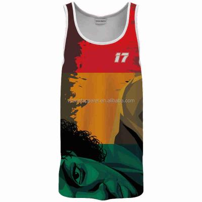 China Breathable Cheap OEM Sublimation Printing Mens Basketball Tank Top for sale