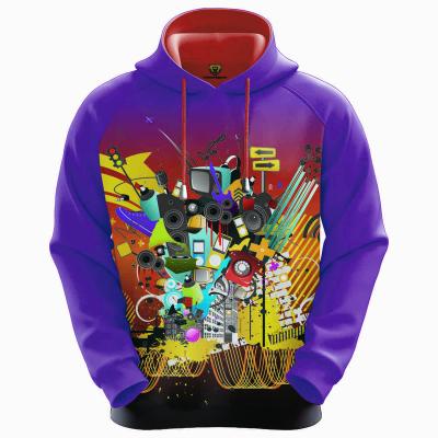 China 2022 New Viable Fashion Mens Funny Cartoon O-Neck Purple Tie Hoodies And Sweatshirts for sale