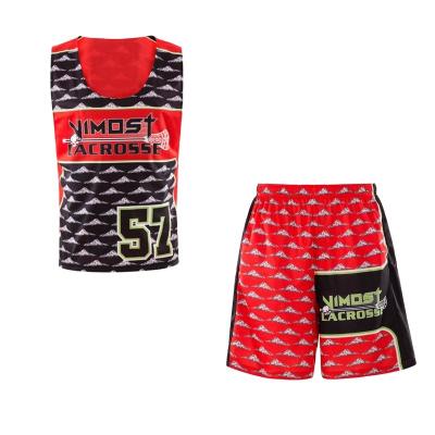 China Breathable Design Team Lacrosse Mesh Reversible Sublimation Pinnies Shorts Sets for sale