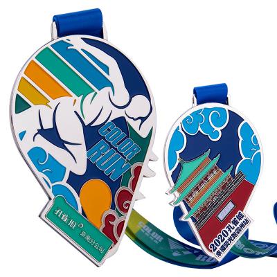 China Cheap Europe 5k 10k running marathon mini sports custom color run medal onlinegold medal and virtual run medallas desportivas for sale