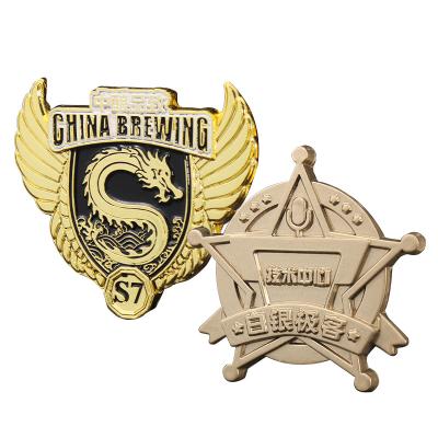 China Europe die casting process metal badge 3d pin badge pin on pin badge custom logo for sale