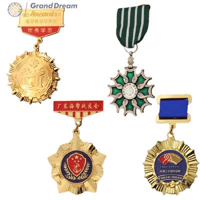 China Europe Metal Medal Breast Excellent Custom Military Medal War of Insignia and President Honor Anniversary Commemorative Medallion for sale