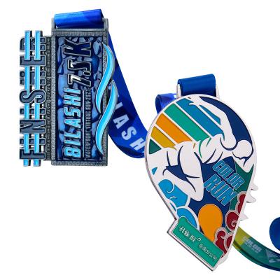 China Europe Customized Women Virtual Running Color Running Race Medal for sale