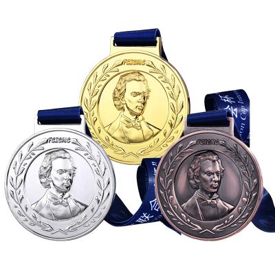 China Europe Chopin International Piano Competition Musical Instrument Custom Metal Medals and Medallas for sale