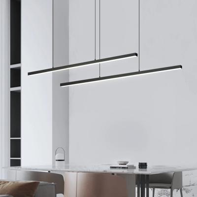 China Modern Factory Aluminum LED Modern Chandelier Lighting Linear Project Pendant Lamp for Living Room Hotel Villa LED Pendant Light for sale