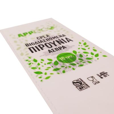 China BIODEGRADABLE Custom Printing Accept 100%Corn Strach Based Compostable Biodegradable With Tapive Self Adhesive Tap For Consumer Electronics for sale