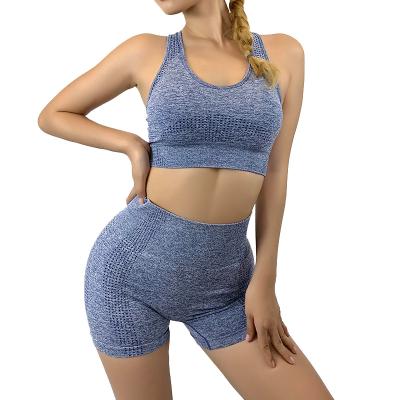 China Gymwear Breathable Active Wear Women's Seamless Shorts Pants And Sports Bras Yoga Sets Fitness Clothing for sale