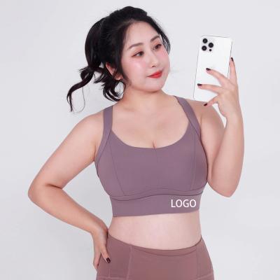 China Plus Size Sports Bra Adjustable Top S-3XL Logo Women Gym Fitness Wear Large Size Custom Breathable Yoga Bra for sale