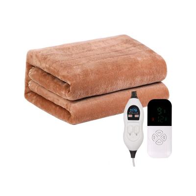 China Fast Heating Hotel Blanket 1.8*1.2m Machine Super Soft And Comfortable Electric Heated Blanket With Hand Controller for sale