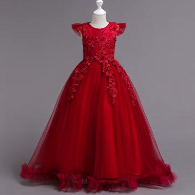 China Breathable Dress For Kids Temperament Lace Girl Dress Dress For Kids Girl Multicolor Dress For Ages 2-13 for sale