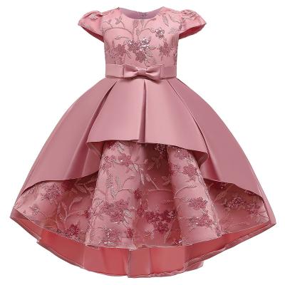 China 2021 New Girls Dress Bow Tuxedo Cocktail Dress Breathable Sleeve Fly Embroidered Skirt Princess Tow Dress for sale