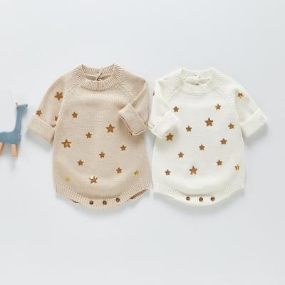 China Polyester/Cotton 2021 Spring and Autumn Children's Clothing Garment Wool Baby Long Sleeves Embroidered One-Piece Cotton Suit Baby Climbing Romper for sale