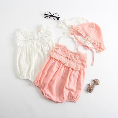 China Wholesale Soft Sleeveless Baby Girl Rompers Boutique Newborn Infant Infant Clothing Antibacterial for sale