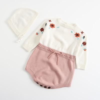 China Antibacterial Winter Knitted Sweater Romper Toddler Baby Romper For Infant 0-2Y Girls for sale