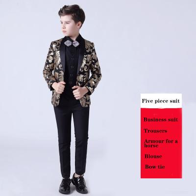 China Autumn 2021 new children's formal men's suit presenters small suit tuxedo suit British handsome boy's suit performance five small for sale