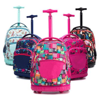 China 2019 new fashion anti-theft multifunctional girl trolley school bag for girls for sale