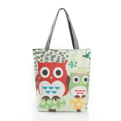 China Wholesale 2019 Fashion Designer Brand Girls Handbag Cartoon Owl Tote Shoulder Bags Canvas Women Handbags for sale